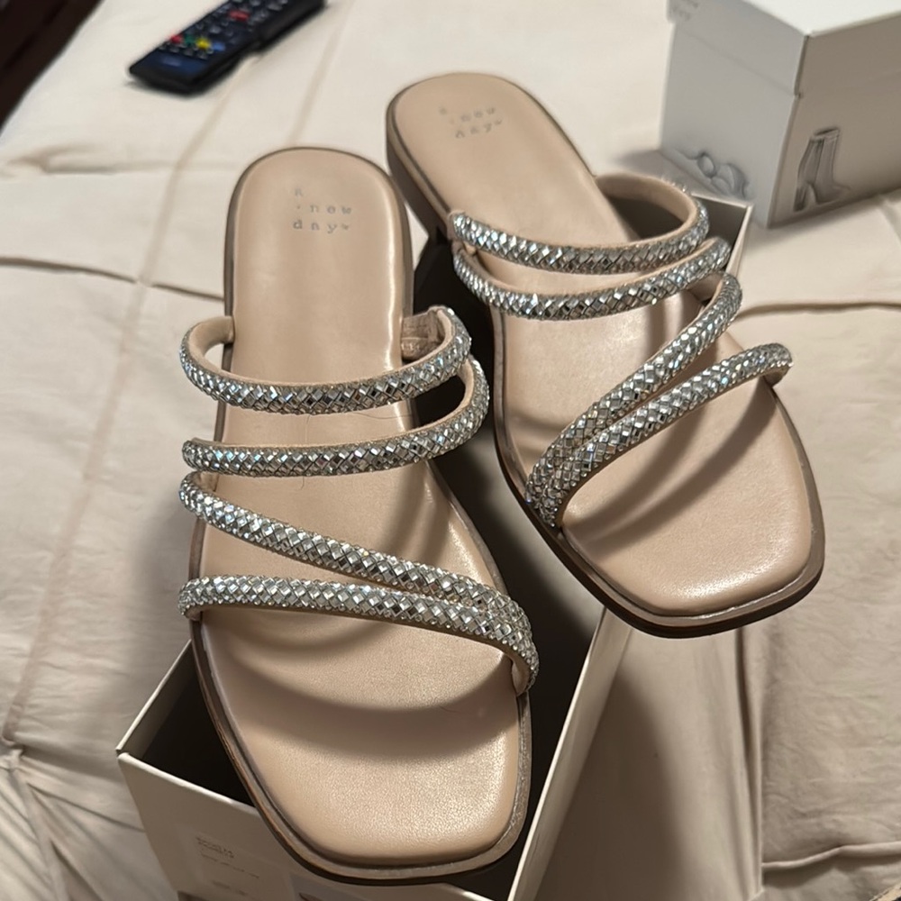 Silver Strappy Women's Sandals